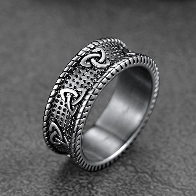 FaithHeart Viking Celtic Knot Band Ring For Men FaithHeart
