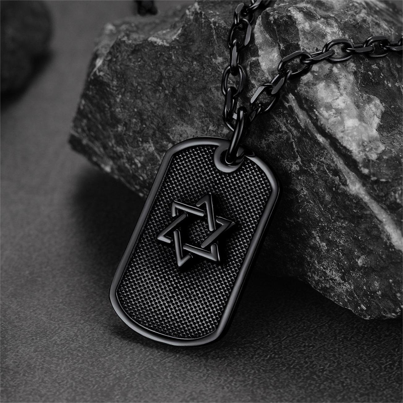 FaithHeart Custom Jewish Star Of David Dog Tag Necklace For Men FaithHeart