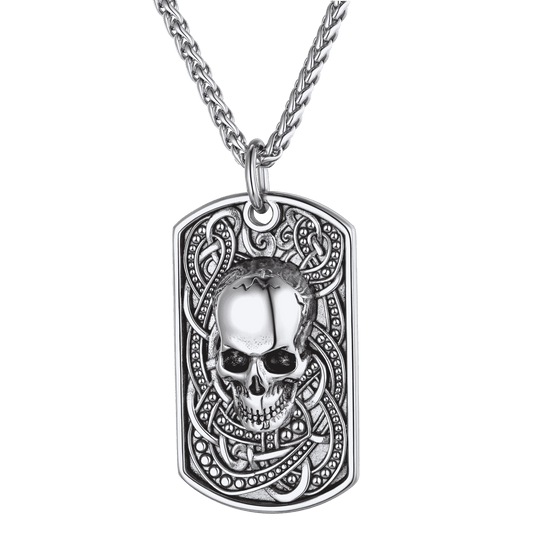 FaithHeart Custom Gothic Skull Dog Tag Pendant Necklace For Men FaithHeartimg