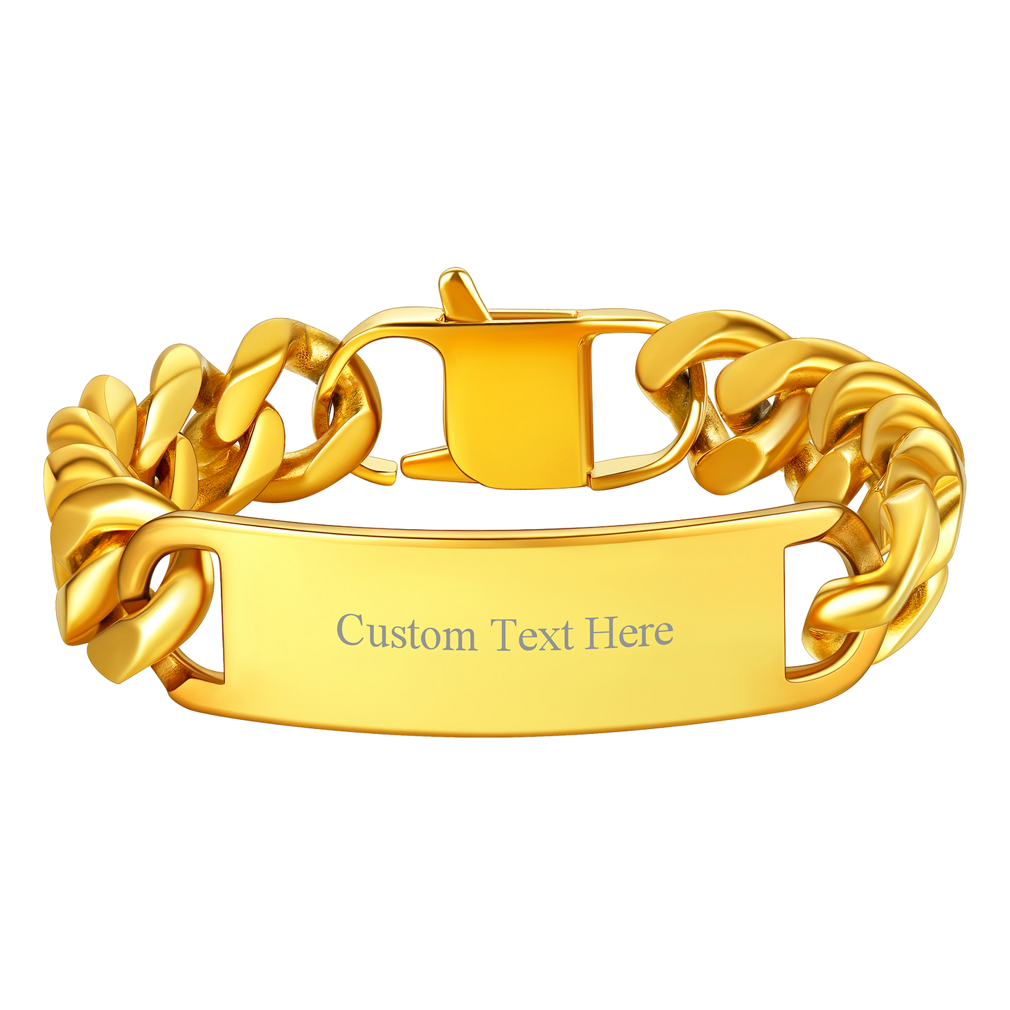 FaithHeart Custom ID Chunky Miami Cuban Chain Bracelet For Men FaithHeart