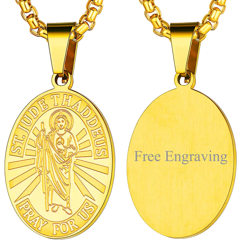 FaithHeart Saint Jude Necklace Patron Saint Medals Pendant FaithHeart