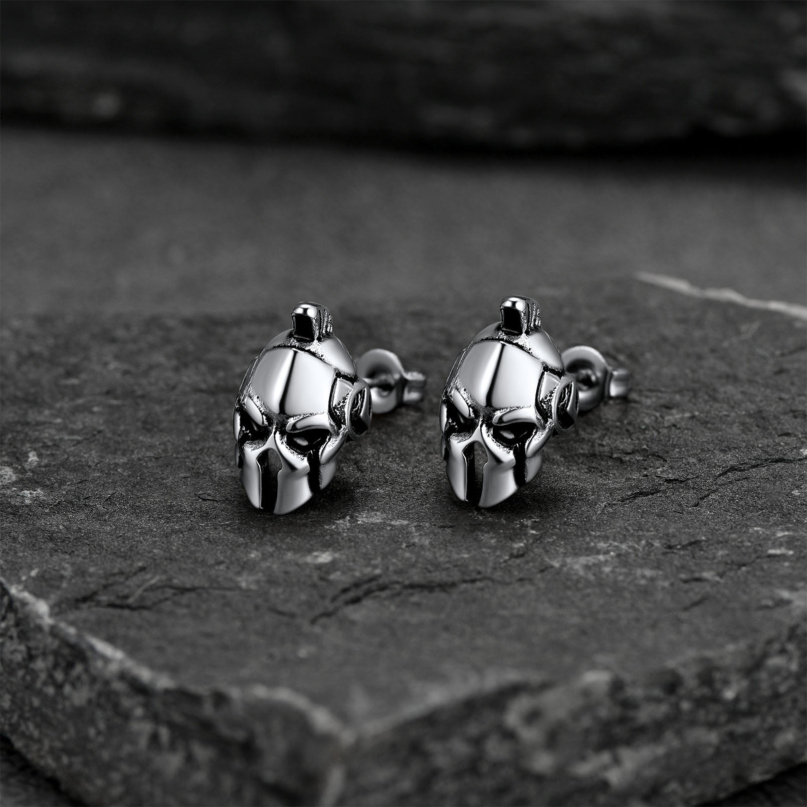 FaithHeart Spartan Helmet Stud Earrings For Men FaithHeart