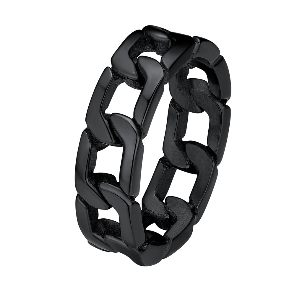 FaithHeart Chunky Cuban Link Ring For Men Stainless Steel FaithHeart