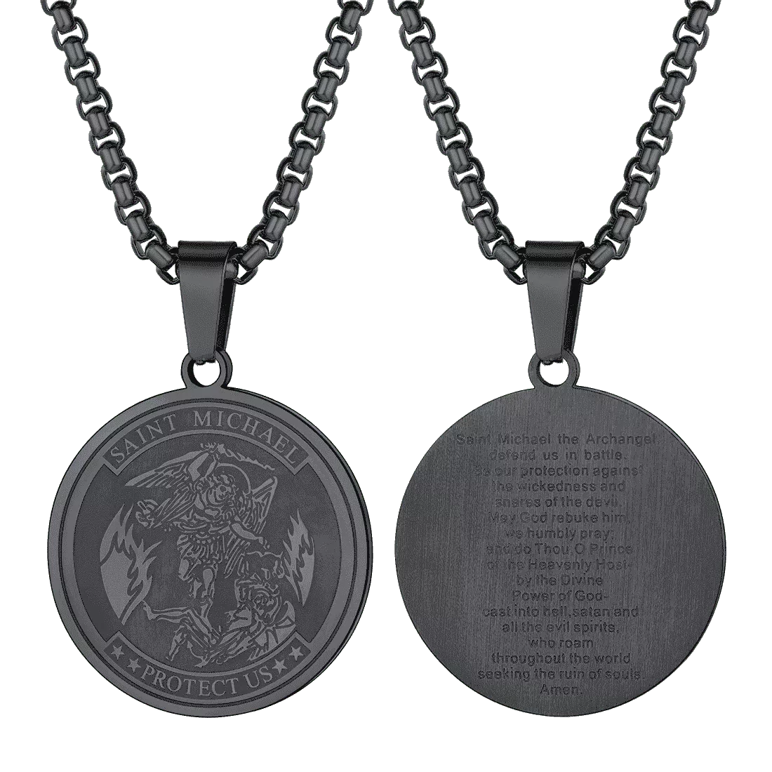 FaithHeart St. Michael Coin Necklace Medal Protection Pendant FaithHeart