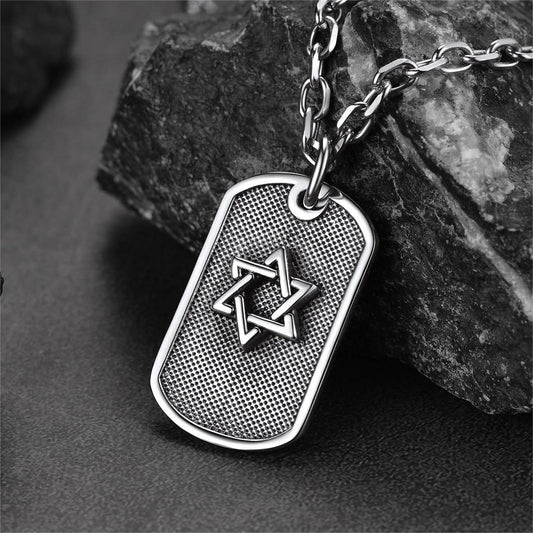 FaithHeart Custom Jewish Star Of David Dog Tag Necklace For Men FaithHeartimg