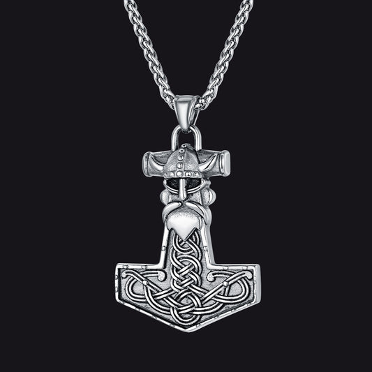 FaithHeart Viking Thor Hammer Necklace Odin Pendant For Men FaithHeartimg