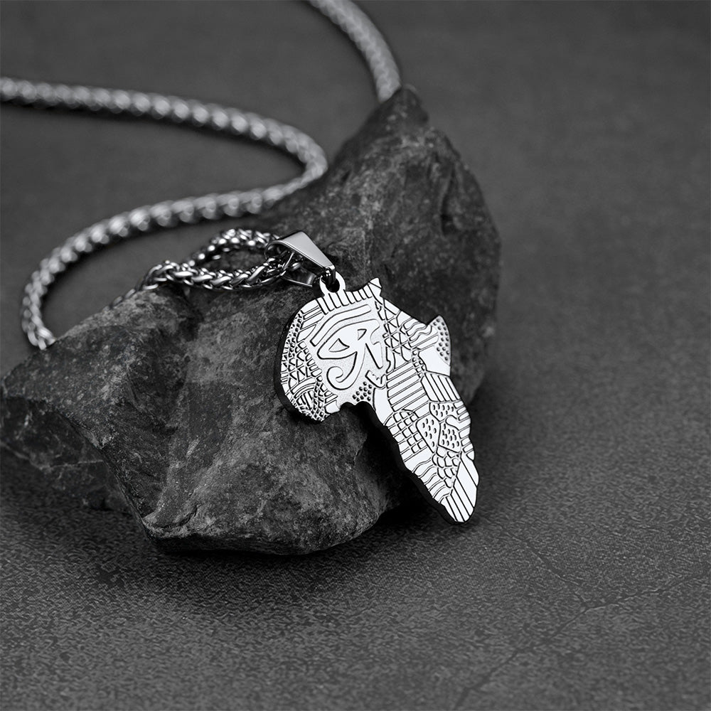 FaithHeart African Map Necklace with Eye Of Horus For Men FaithHeart