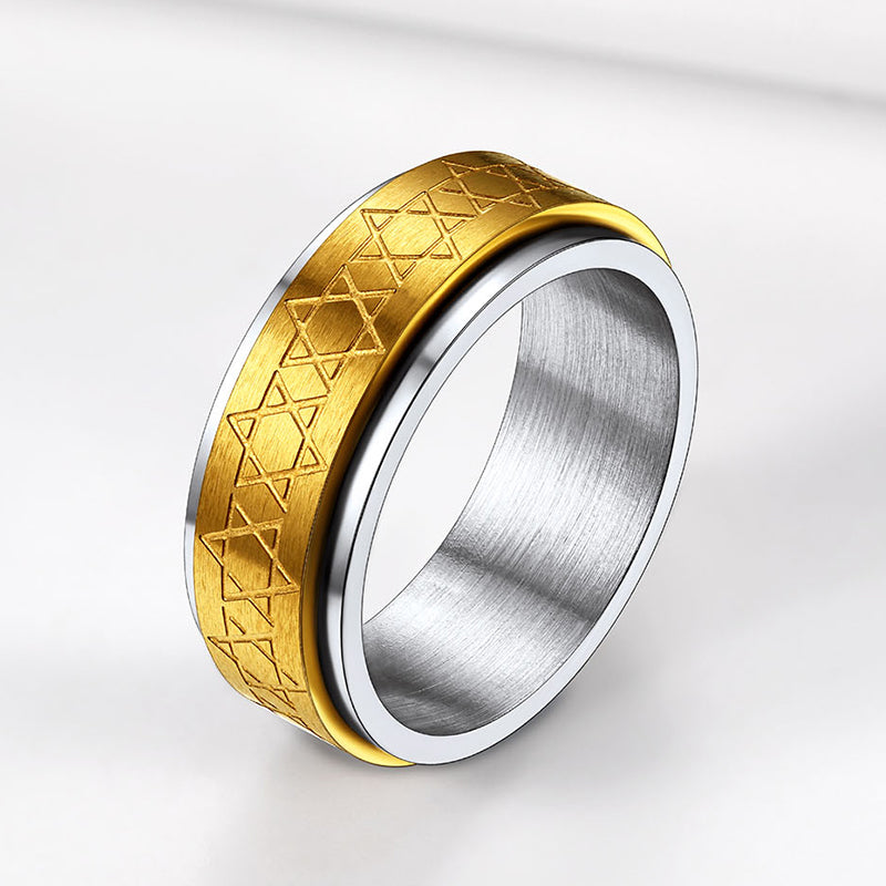 FaithHeart Star of David Spinner Anxiety Ring For Men FaithHeart