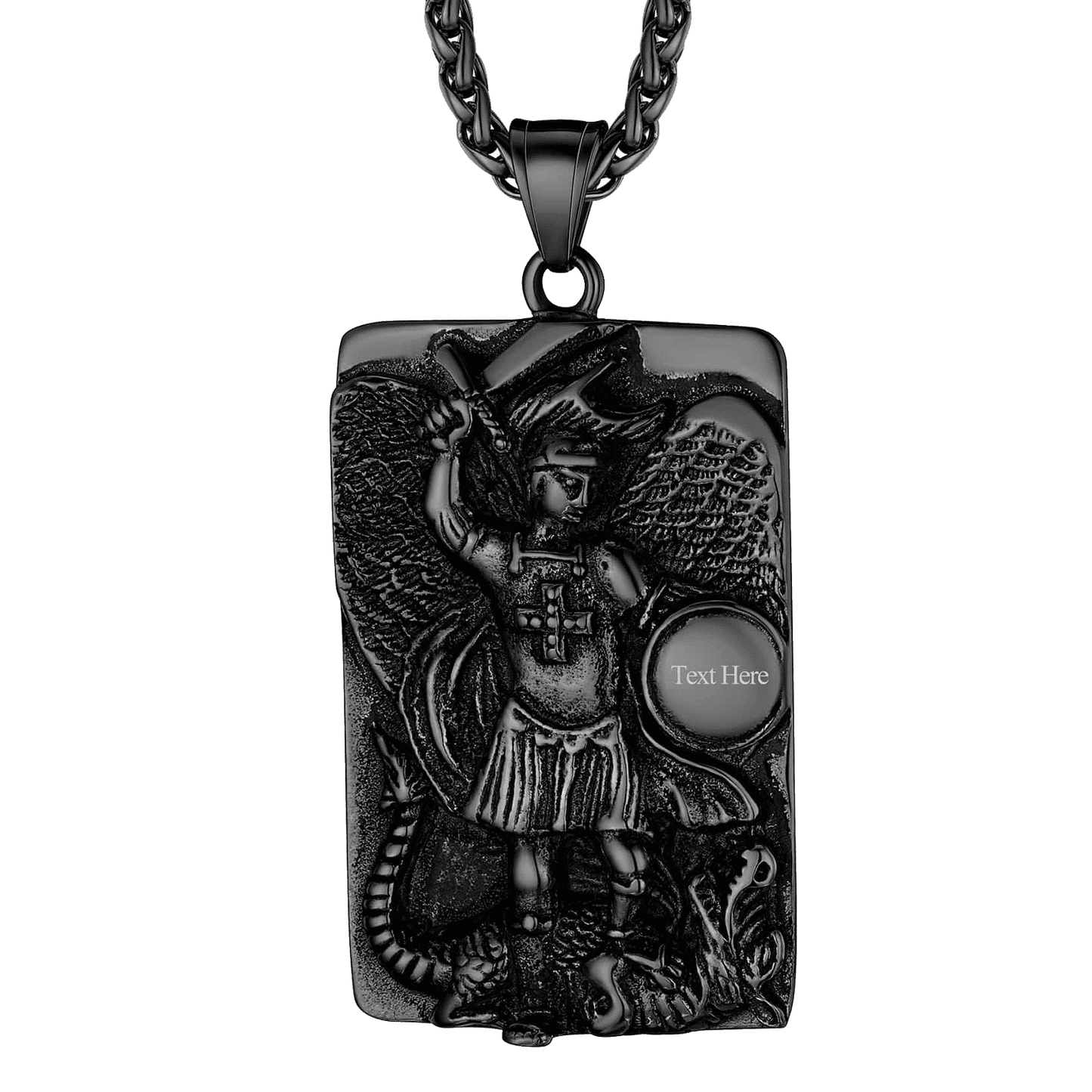 FaithHeart Engraved St. Michael The Archangel Dog Tag Necklace FaithHeart