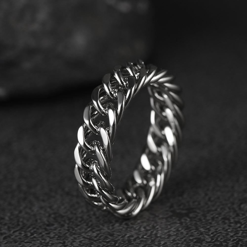 FaithHeart Fashion Cuban Chain Ring for Men FaithHeart