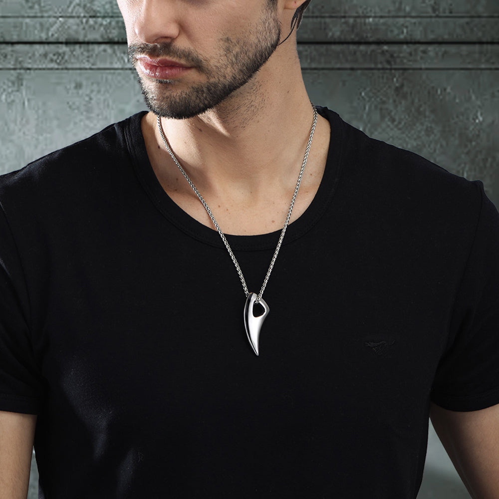 FaithHeart Norse Viking Wolf Tooth Spear Pendant Necklace for Men FaithHeart