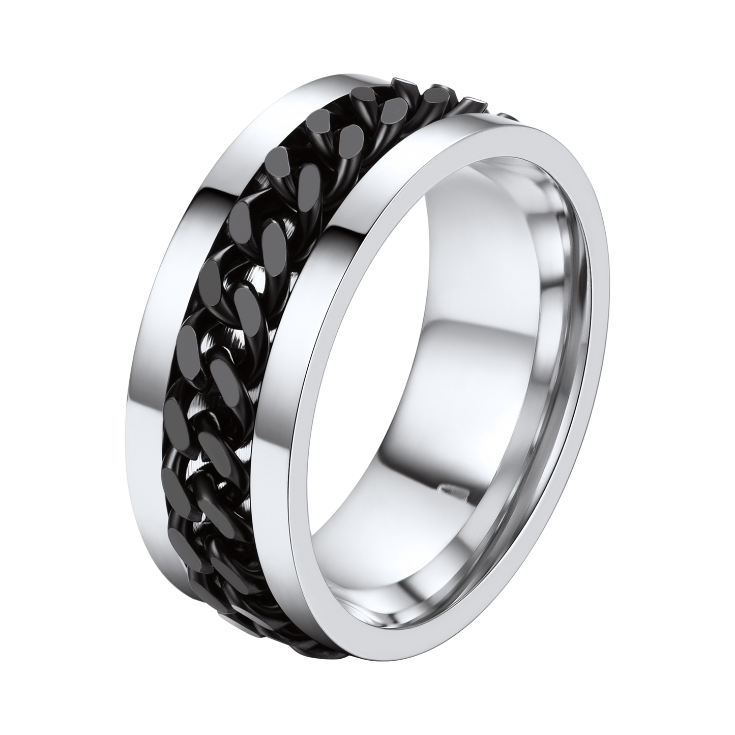FaithHeart Cuban Chain Fidget Ring for Anxiety for Men FaithHeart