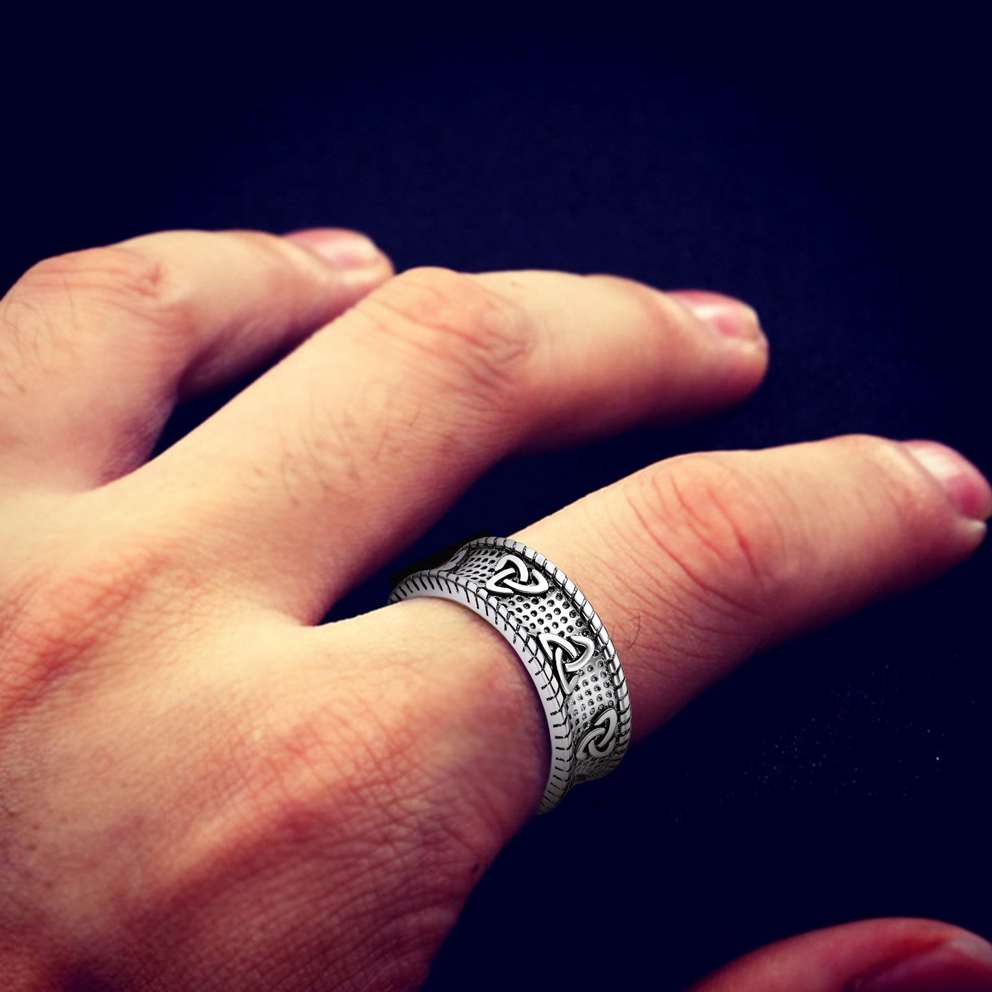 FaithHeart Viking Celtic Knot Band Ring For Men FaithHeart