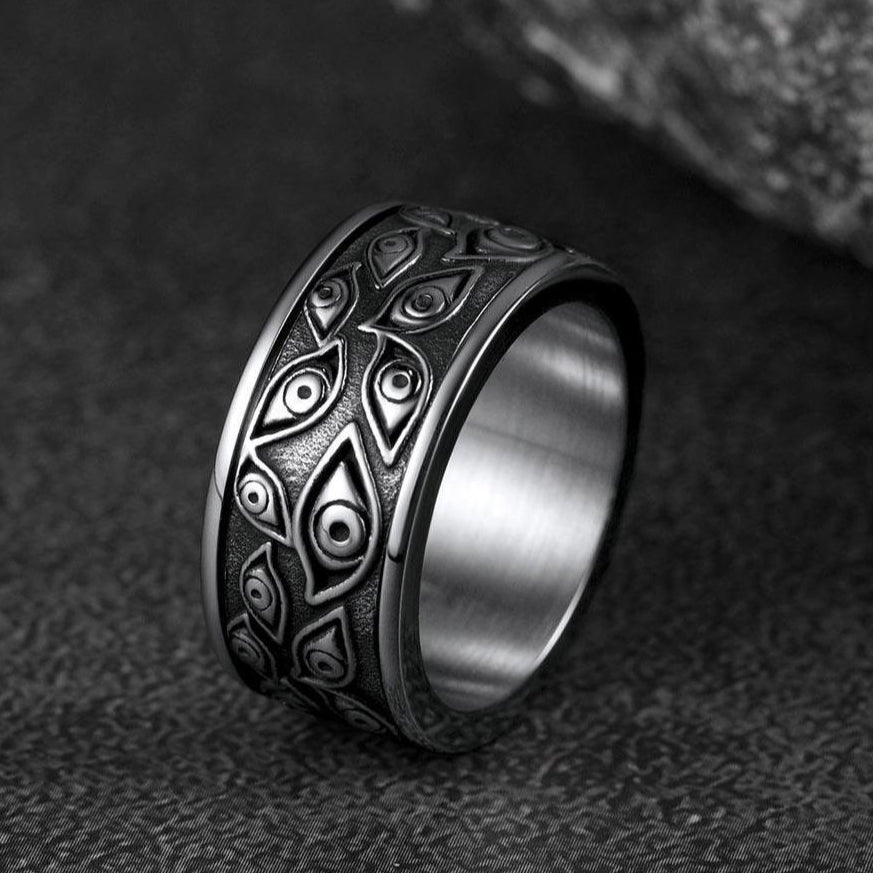 FaithHeart Evil Eye Ring Fidget Anxiety Ring For Men FaithHeart