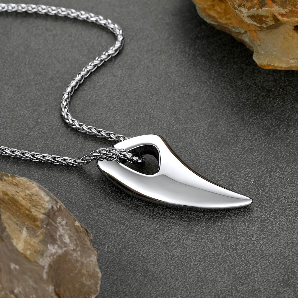 FaithHeart Norse Viking Wolf Tooth Spear Pendant Necklace for Men FaithHeart