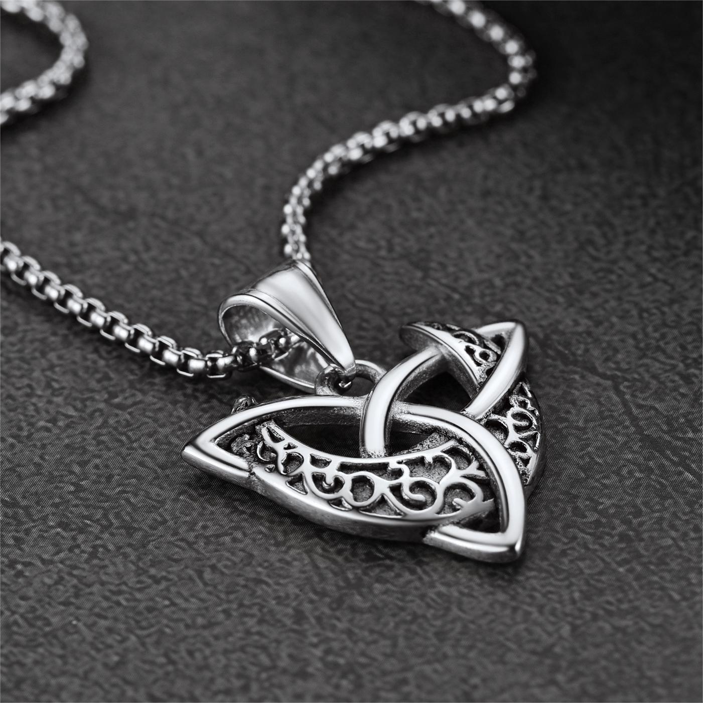 FaithHeart Vintage Triple Moon Goddess Necklace For Men FaithHeart