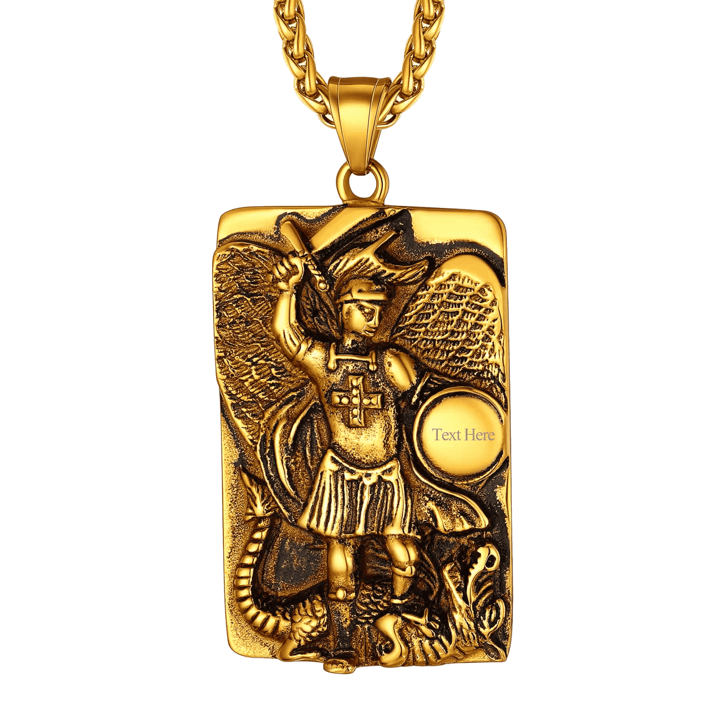 FaithHeart Engraved St. Michael The Archangel Dog Tag Necklace FaithHeart