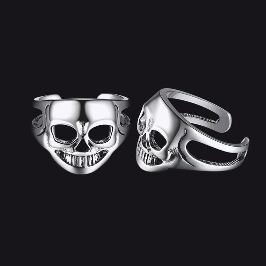 FaithHeart Sterling Silver Gothic Skull Ear Cuff Earrings For Men FaithHeartimg