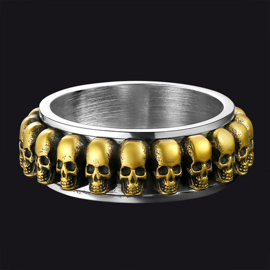 FaithHeart Gothic Skull Ring Fidget Anxiety Ring For Men FaithHeartimg