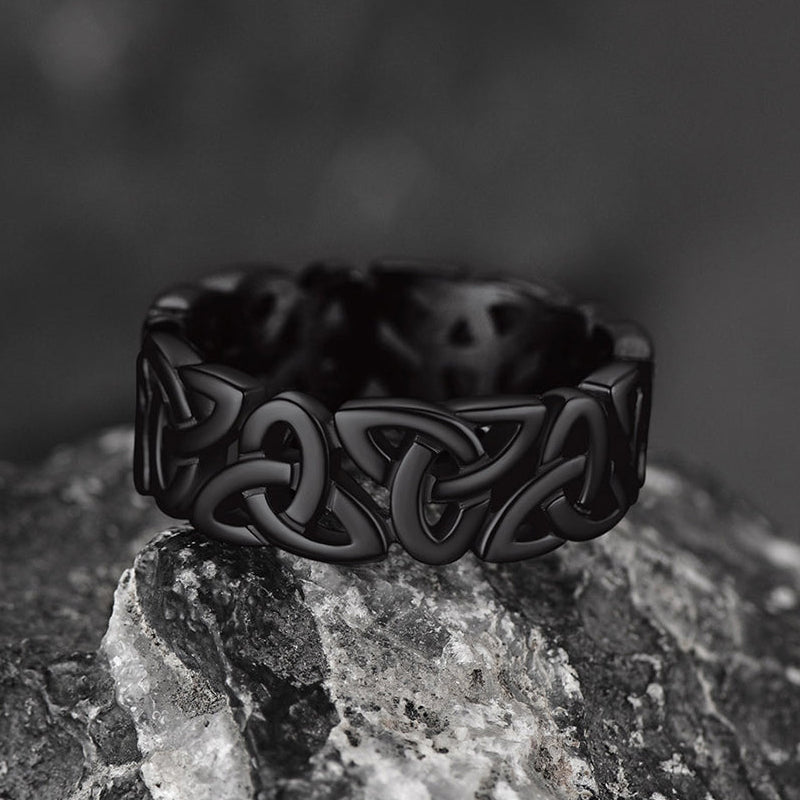 FaithHeart Viking Celtic Knot Ring Triquetra Ring For Men FaithHeart