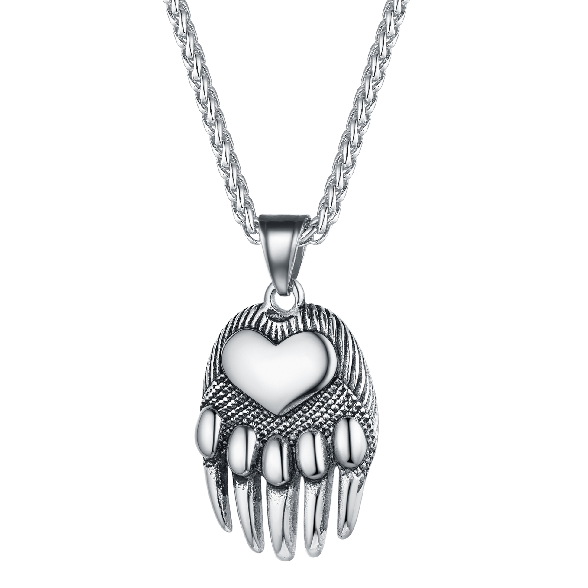 FaithHeart Viking Bear Paw Pendant Necklace for Men FaithHeart
