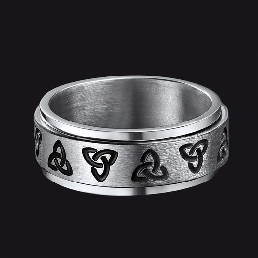 FaithHeart Celtic Knot Fidget Band Ring for Anxiety for Men FaithHeart