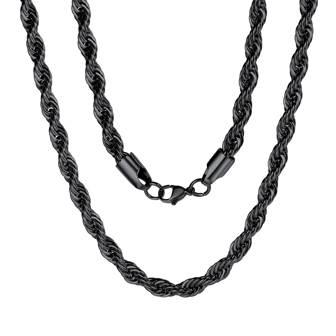 FaithHeart Rope Chain Necklace Stainless Steel, 3MM/6MM FaithHeart