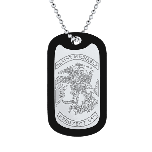 FaithHeart Military Saint Michael Necklace Dog Tag for Men FaithHeartimg