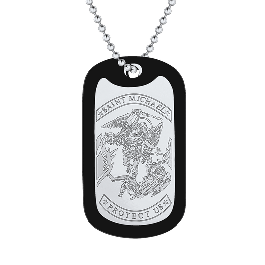 FaithHeart Military Saint Michael Necklace Dog Tag for Men FaithHeart