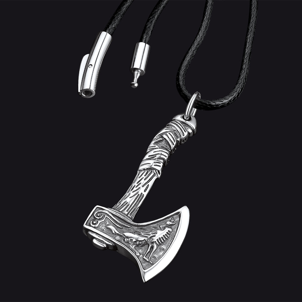 FaithHeart Viking Battle Axe Necklace for Men FaithHeart