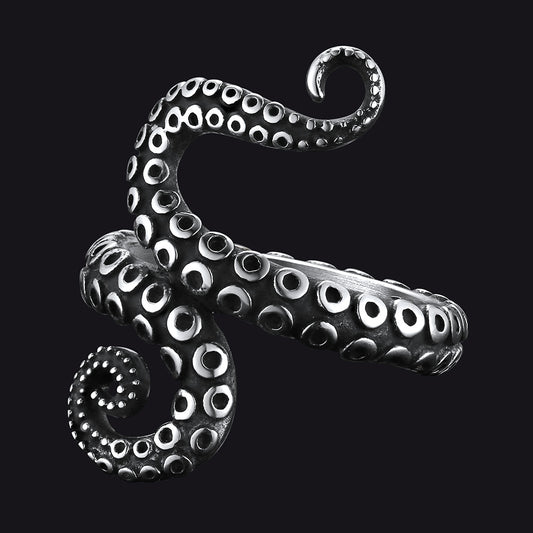 FaithHeart Punk Octopus Tentacle Ring For Men Stainless Steel FaithHeart