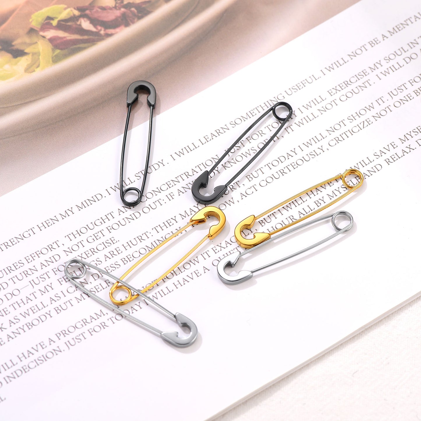 FaithHeart Stainless Steel Safety Pin Earrings Set For Men FaithHeart
