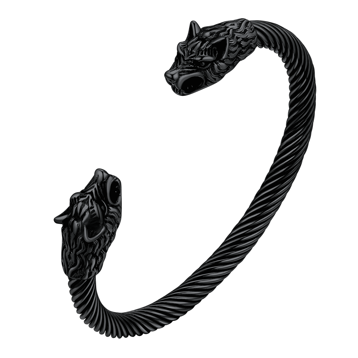 FaithHeart Viking Wolf Head Arm Ring Cuff Bracelet For Men FaithHeart