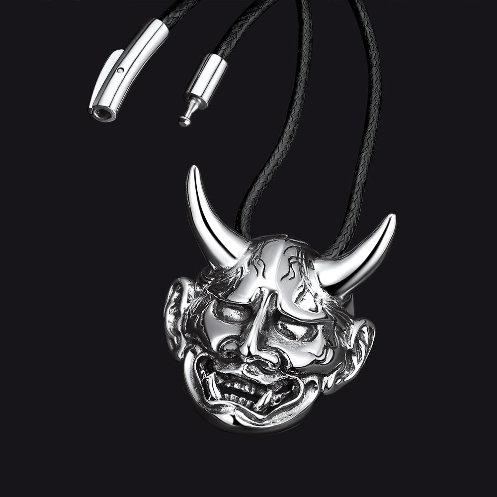 FaithHeart Demon Hannya Mask Pendant Necklace for Men FaithHeart