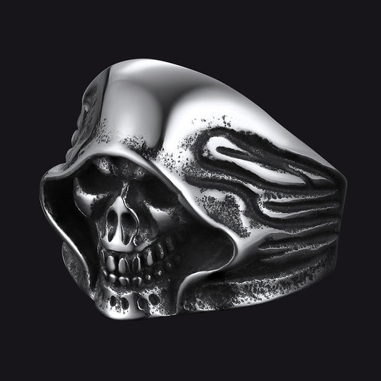 FaithHeart Gothic Grim Reaper Skull Ring For Men FaithHeartimg