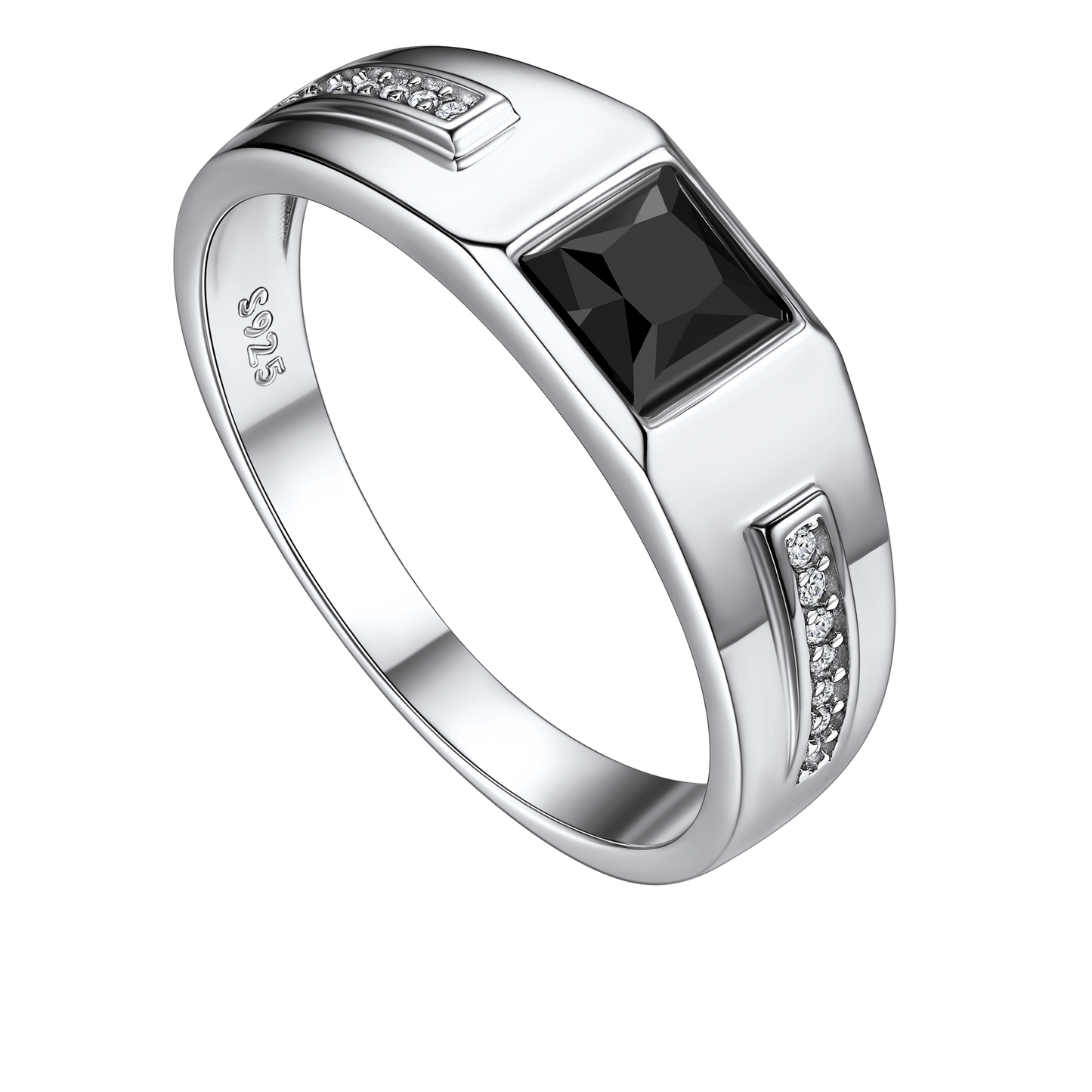 FaithHeart Minimalist Black Onyx Band Ring For Men FaithHeart