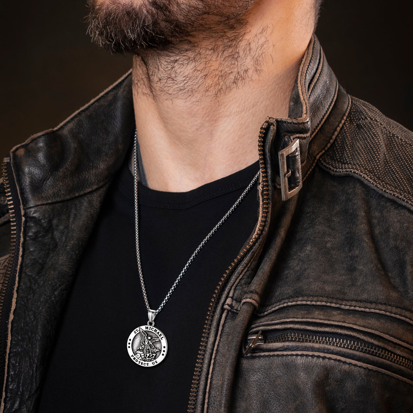 FaithHeart Archangel St. Michael Pendant Necklace for Men FaithHeart