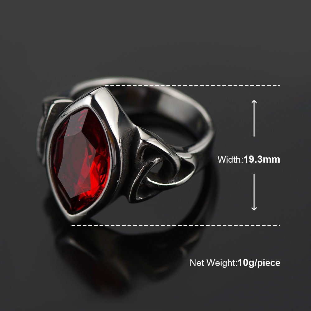 FaithHeart Vintage Celtic Ruby Ring Gemstone Ring for Men FaithHeart