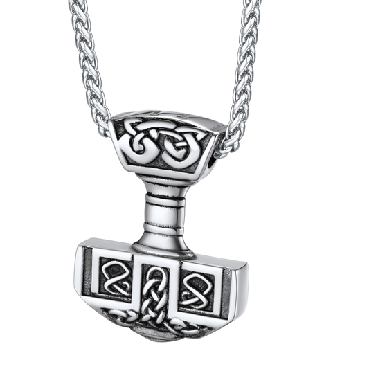 FaithHeart Norse Viking Thor's Hammer Necklace Mjolnir Pendant for Men FaithHeart