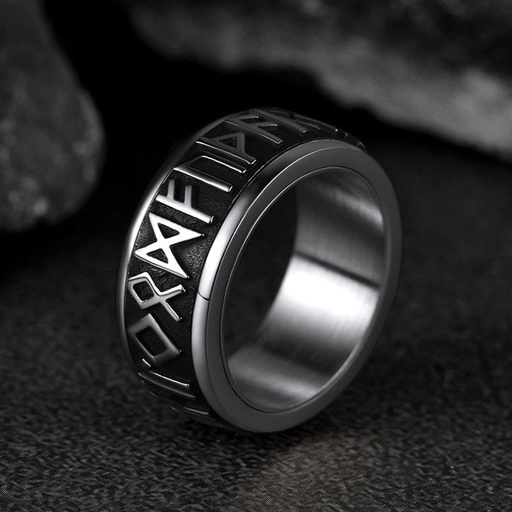 FaithHeart Norse Viking Rune Spinner Ring For Anxiety For Men FaithHeart