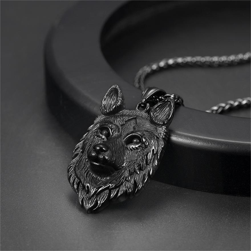 FaithHeart Viking Wolf Pendant Necklace For Men FaithHeart