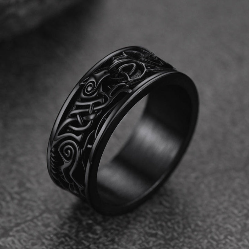 FaithHeart Viking Celtic Wolf Ring For Men FaithHeart