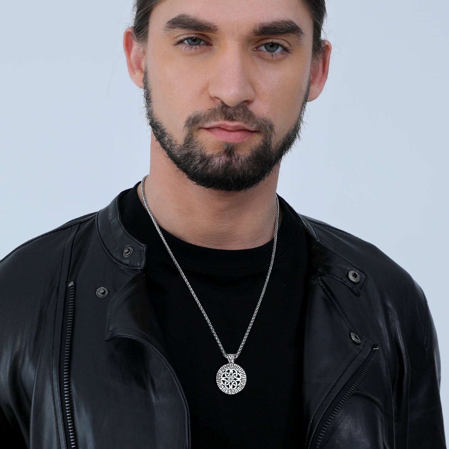 FaithHeart Norse Viking Runes Celtic Knot Necklace For Men FaithHeart