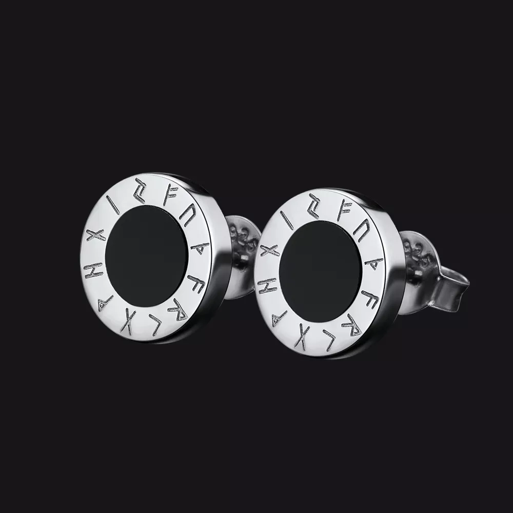 FaithHeart Sterling Silver Black Onyx Diamond Stud Earrings Fine Jewelry FaithHeart