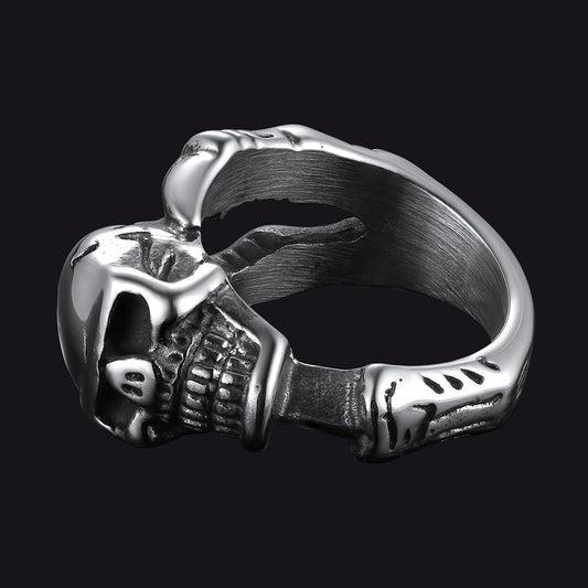 FaithHeart Gothic Skull Ring Biker Ring For Men FaithHeartimg