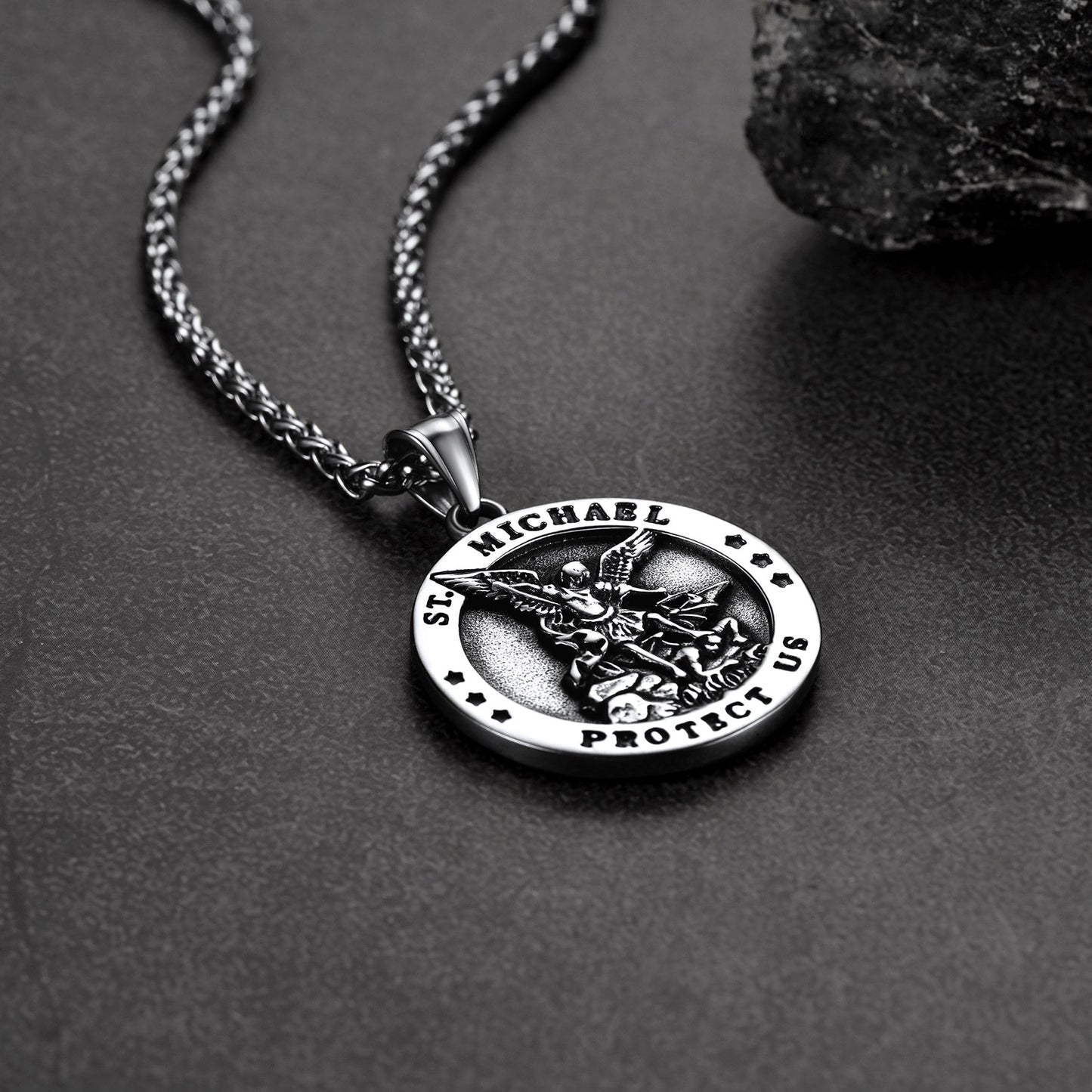 FaithHeart Archangel St. Michael Pendant Necklace for Men FaithHeart