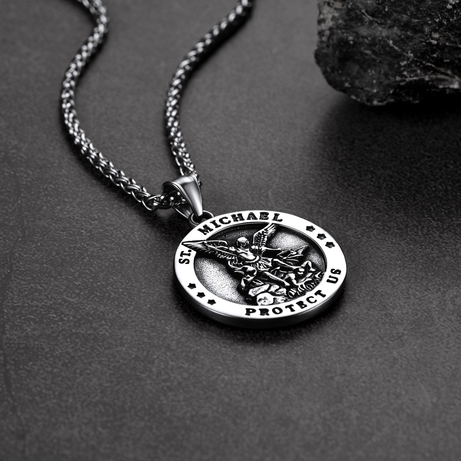 FaithHeart Archangel St. Michael Pendant Necklace for Men FaithHeart