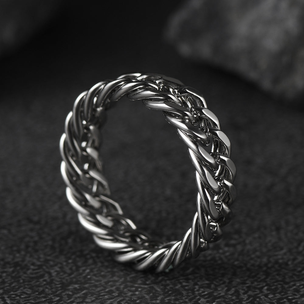 FaithHeart Fashion Cuban Chain Ring for Men FaithHeart