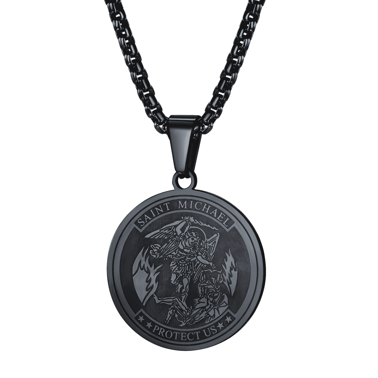 FaithHeart St. Michael Catholic Necklace Medal Protection Necklace for Men FaithHeart