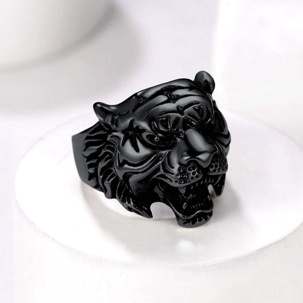 FaithHeart Vintage Tiger Head Ring For Men FaithHeart